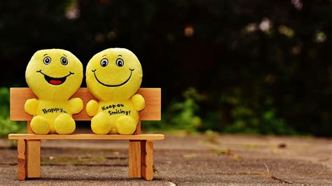 Download Wallpaper 2048x1152 Smiles Happy Cheerful Smile Bench