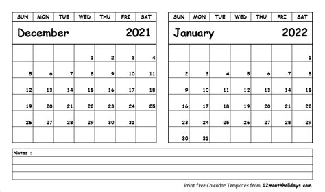 Blank 2021 2022 Calendar Free Resume Templates