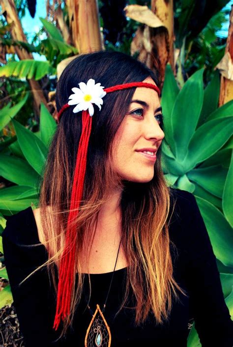 Hippy Headband Gypsy Halo Flower Crown Goddess Adornment Etsy Canada Hippie Headbands Hair