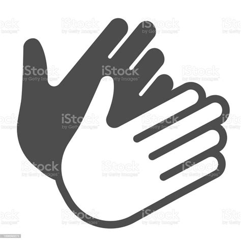 Two Clapping Hands Applause Bravo Solid Icon Theater Concept Clap