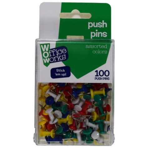 Office Works Color Push Pins 100 Ct King Soopers