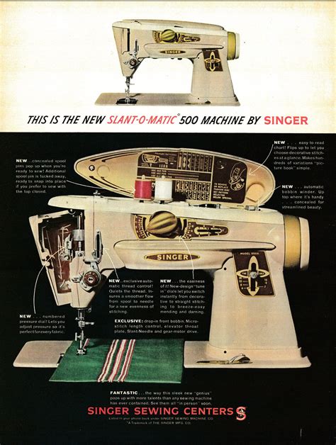 1961 Singer Sewing Machine Slant O Matic 500 Original 135 Etsy