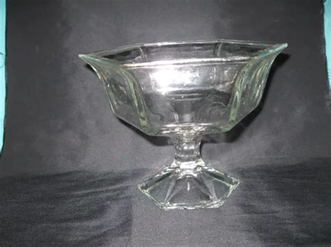 Vintage Heavy Pressed Clear Glass Pedestal Candy Nut Trinket Compote Dish Bowl 4 99 Picclick