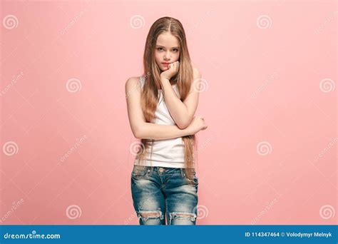 Young Serious Thoughtful Teen Girl Doubt Concept Stock Photo Image
