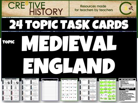 Medieval England History Task Cards Teaching Resources