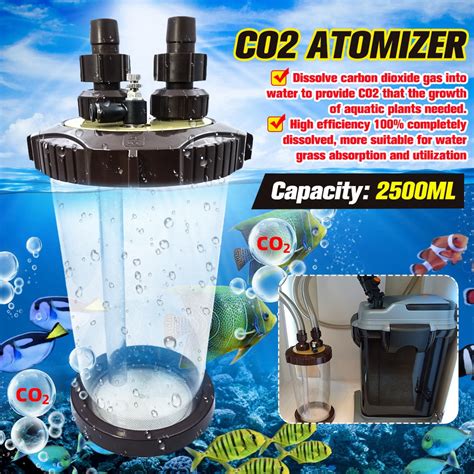 2500ML Clear CO2 Atomizer External Turbo Super Diffuser Atomizer Fish
