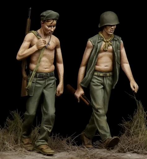 135 Scale Unpainted Resin Figure Us Soldiers 2 Figures In Model