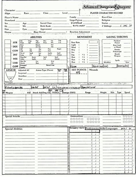 The Piazza View Topic Form Fillable Ad D E Sheets Character Sheet Rpg Character Sheet
