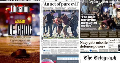Massacre From The 32nd Floor How Newspapers Around World Reacted To Las Vegas Mass Shooting