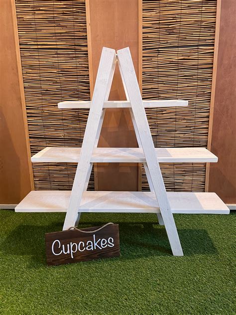 Cupcake Ladder Display Cupcake Stand Wood Cupcake Stand 3 Etsy