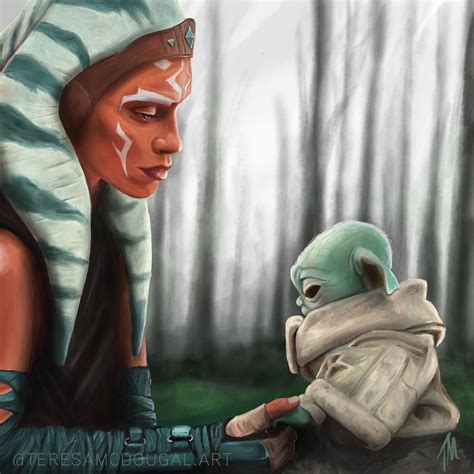 Digital Painting Alien Ahsoka Tano Grogu By Teresa Mcdougal 10