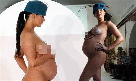 Sophia Cahill Pregnant Glamour Model Walks The Runway Naked At London Fashion Week Daily Mail