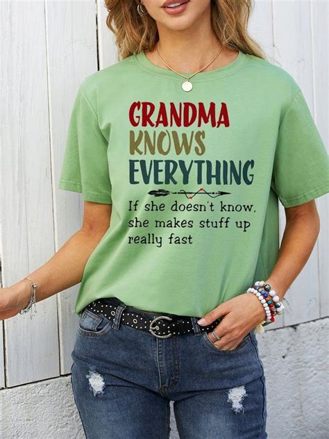 Grandma Knows Everything Womens Funny Grandma T Shirt Top T Shirts