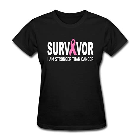 Woman Breast Cancer Survivor Pink Ribbon Printing Short Sleeve T Shirts
