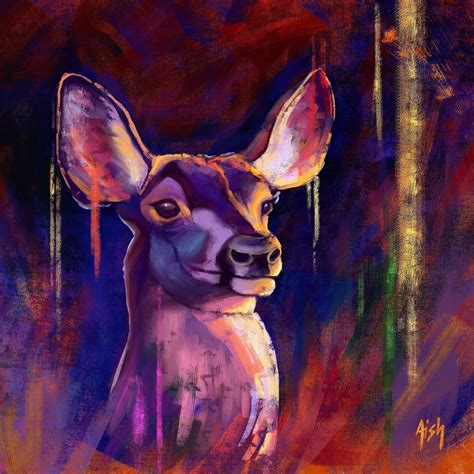 Deer Painting By Aish In 2023 Deer Painting Oil Painting Painting
