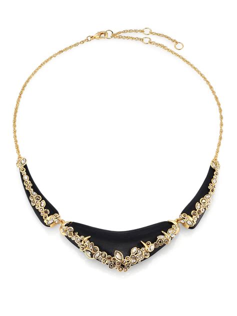 Alexis Bittar Imperial Lucite And Crystal Sectioned Bib Necklace In