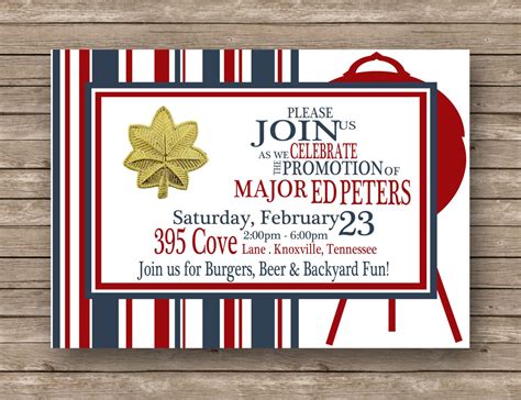 Military Promotion Invitation Template Business Template Ideas