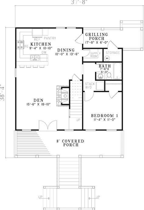We offer affordable floor plans w/estimated cost to build, inexpensive home designs w/cheap material list & more. Leslie Pier Raised Cottage Home Plan 055D-0816 | House Plans and More