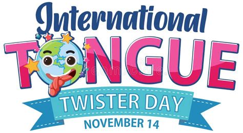 International Tongue Twister Day Banner Design Stock Illustration
