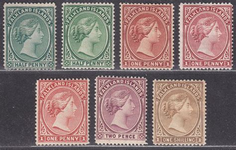 Falkland Islands 1891 Queen Victoria Part Set To 1sh Mostly Mint