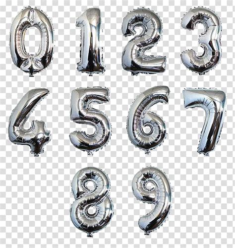 Silver Numbers Balloons Transparent Background Png Clipart Hiclipart
