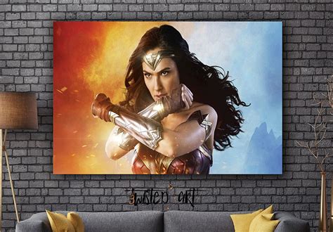 Wonder Woman Comic Book Framed Canvas Art Print Movie