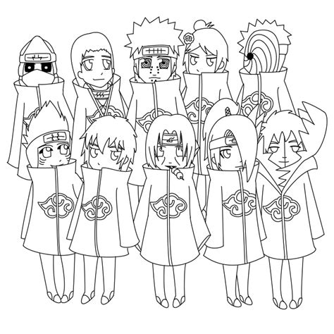 Membros Da Akatsuki Para Colorir Imprimir E Desenhar Colorir Me Pdmrea