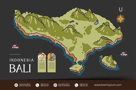 Premium Vector Bali Indonesia Maps Illustration Indonesia Island Design Layout