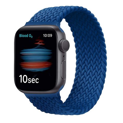 Buy Promate Solo Loop Nylon Braided Strap For Apple Watch 4244mm Blue Online Dubai Uae