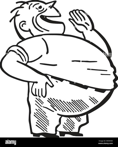 Fat Man Lachen Retro Clipart Illustration Stock Vektorgrafik Alamy