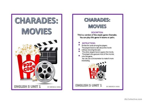 Movie Charades English Esl Powerpoints