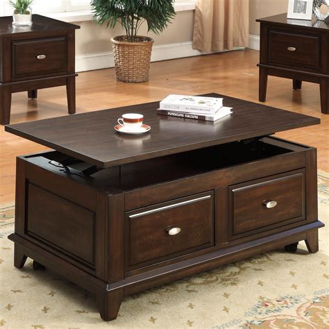 Crown Mark Harmon 4111 01 Lift Top Coffee Table With Casters Dunk