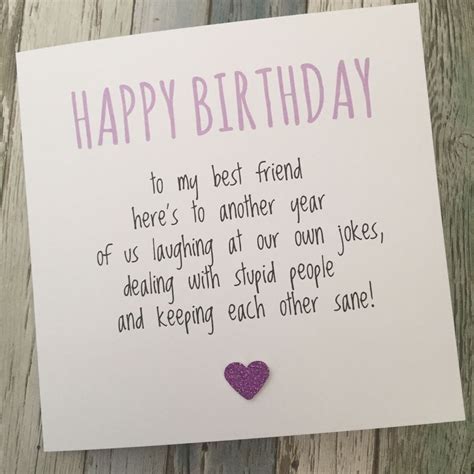 Funny Best Friend Birthday Card Bestie Humour Fun Sarcasm