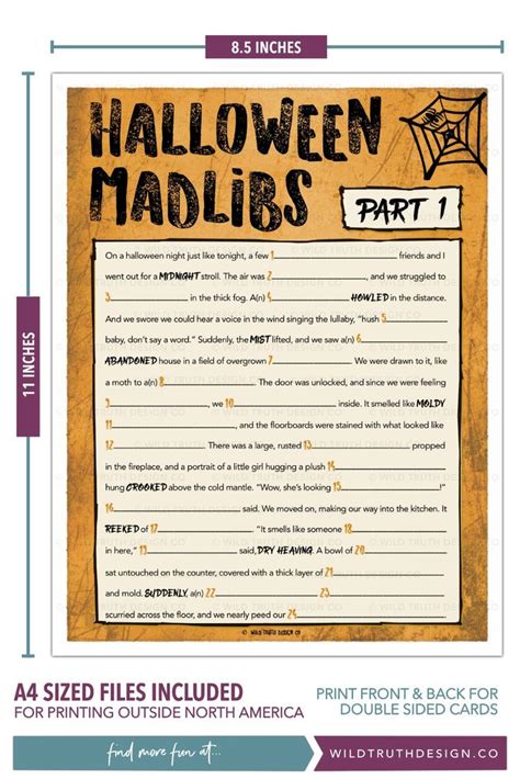 Halloween Mad Libs Printable