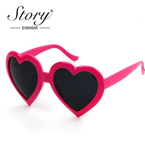 Story Fashion Love Heart Shaped Sunglasses Women Brand Designer Eyewear