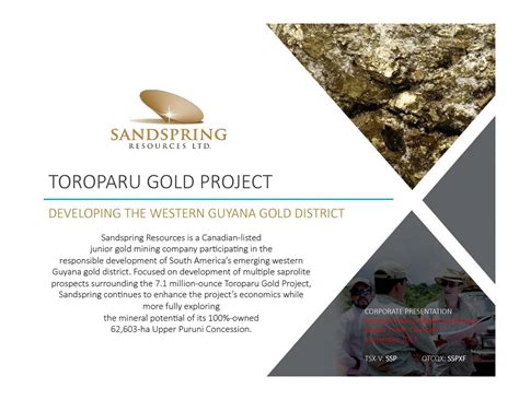 sandspring resources sspxf presents at 2017 precious metals summit slideshow otcmkts gldxf