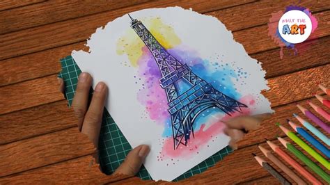 Eiffel Tower Painting With Watercolor I Step By Step Tutorial Painting