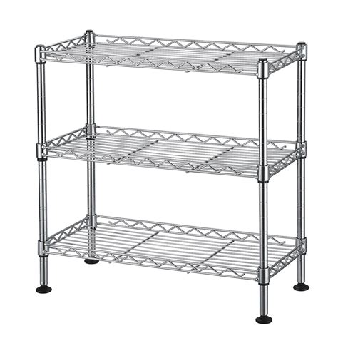 zimtown 3 tier metal storage rack wire shelving unit for small dorms kitchen 18l x 8w x 18h