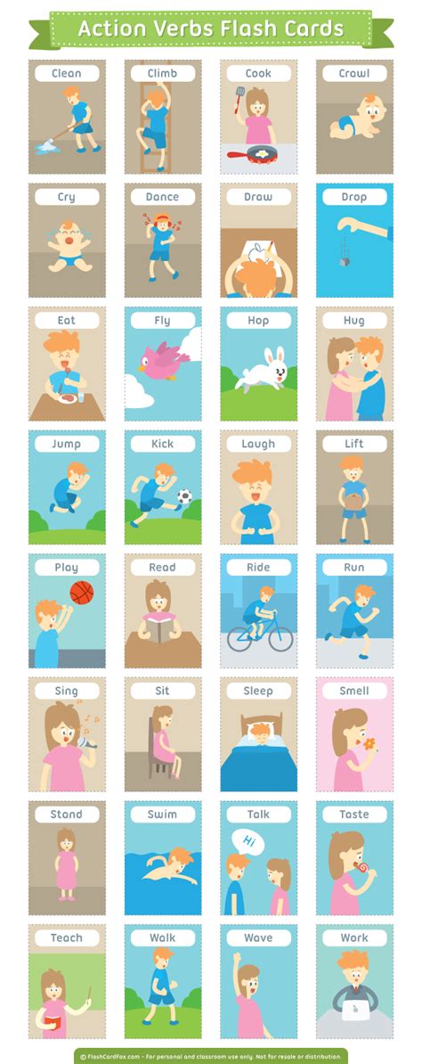 Free Printable Action Cards For Preschoolers Printabl