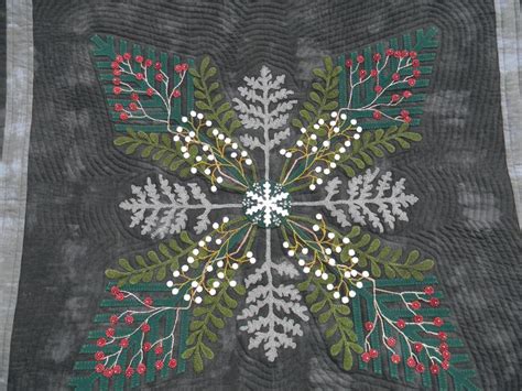 Midnight Mistletoe Wool Applique Quilt Pattern Applique Quilt
