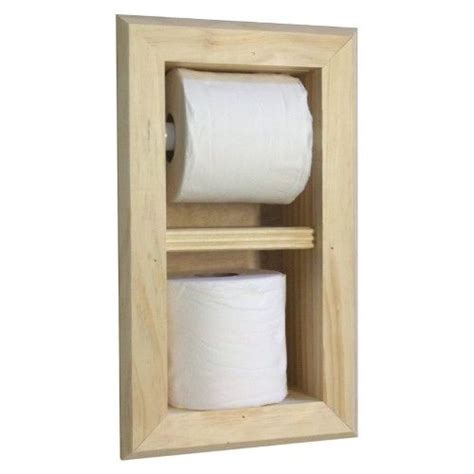 Wg Wood Ruby Recessed Beveled Frame Toilet Paper Holder With Spare Roll