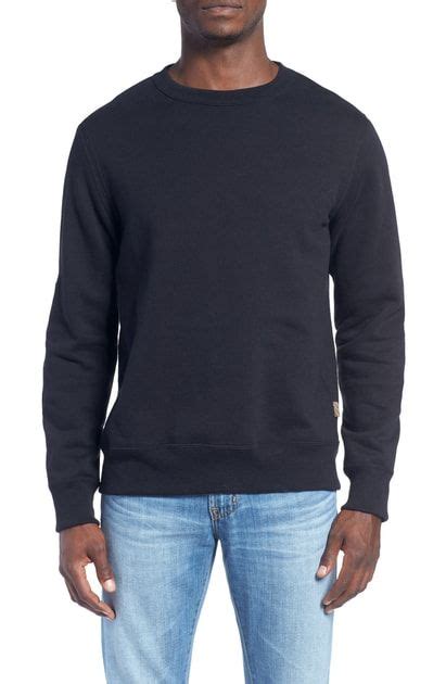 Billy Reid Dover Crewneck Sweatshirt With Leather Elbow Patches In