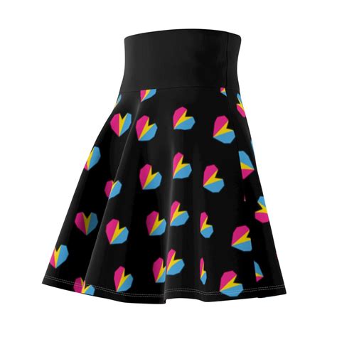 Pansexual Pride Skater Skirt Pans Flag Geometrical Heart Etsy