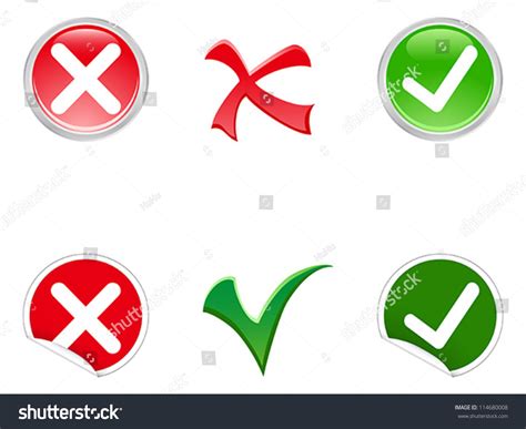In some european countries such as finland and sweden in japan and korea, a ◯, also known as 丸印 (marujirushi), is used to indicate yes instead of the checkmark. Tick And Cross Symbols Stock Vector Illustration 114680008 ...