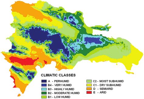 Thornthwaite Climatic Map Of The Dominican Republic Reference Period