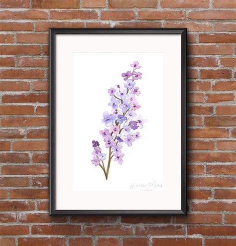 Watercolour Lilac Wall Art Print Originally Painted Using Fine And