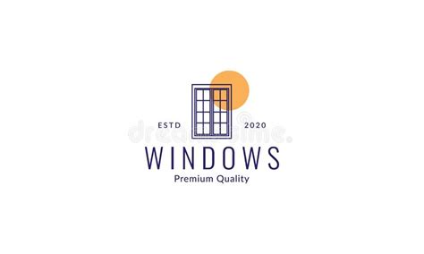 Simple Windows Line With Sunset Logo Vector Icon Design Illustration