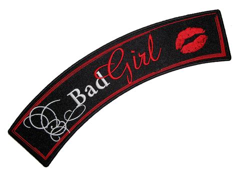 Sexy Bad Girl With Lips Lady Biker Rocker Patch Leather Supreme
