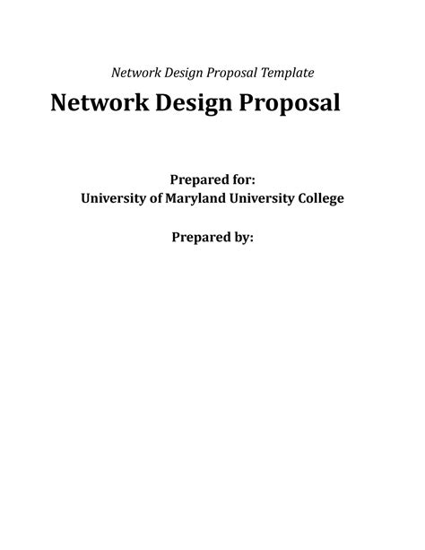 Network Design Proposal Part 1 Network Design Proposal Template