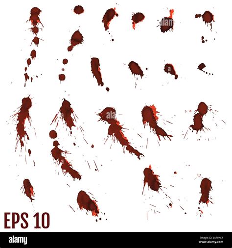 Blood Blot Red Drops Splatter Painted Art On White Stock Vector Image